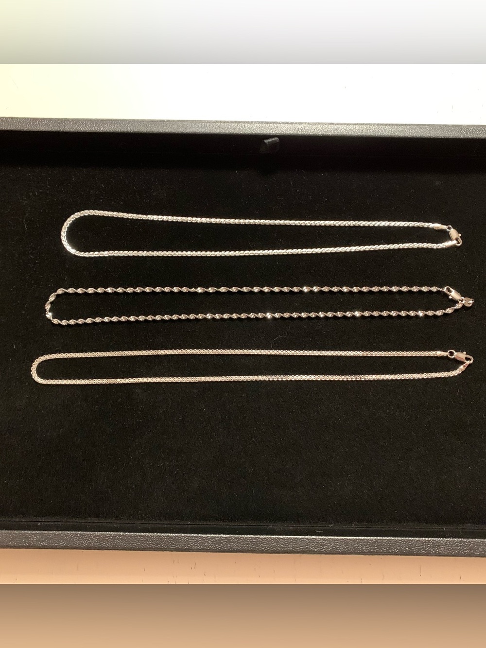 Set of 3 Classic Silver Rope and Cable Necklace - Timeless Silver Finish
